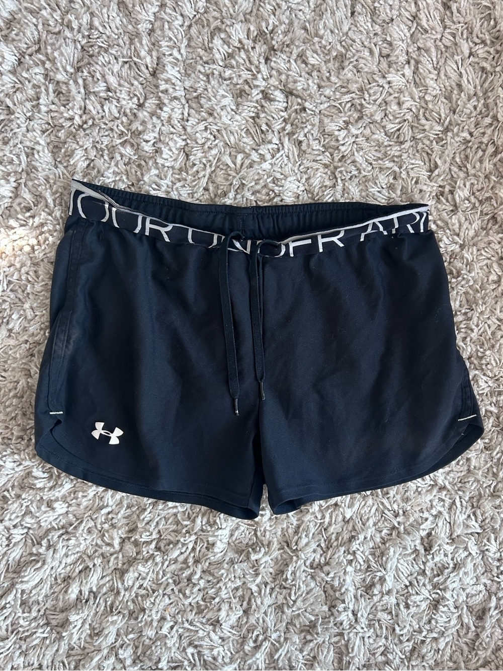 Under Armour Black Women's Athletic Shorts with Branded Waistband